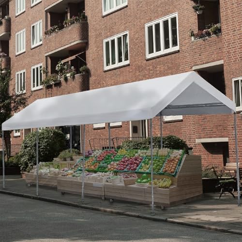 Carport Replacement Canopy Cover for Car Tent Top Garage Shelter Cover Tarp with Ball Bungees