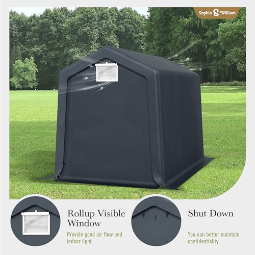 Storage Shed 6x10 ft Portable Garage Heavy Duty Carport