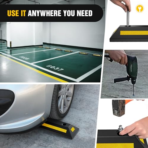 Rubber Parking Curb Wheel Stop for Garages and Driveways