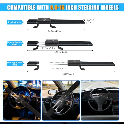 Smart Steering Wheel Lock with 5 Unlocking Methods
