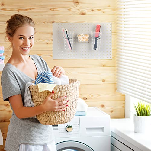20 Pcs Pegboard Bins and Cups with Hooks and Loops Peg Assortment Organizer Accessories Various Tool Organizer Pegboard Baskets Set for Garage Workshop Workbench Office