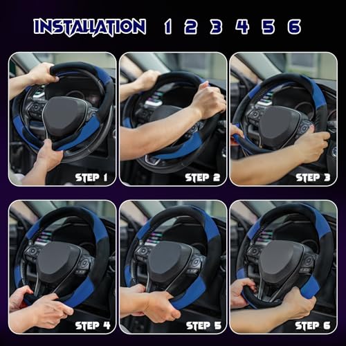 Soft Leather Steering Wheel Cover with Breathable Design and Anti