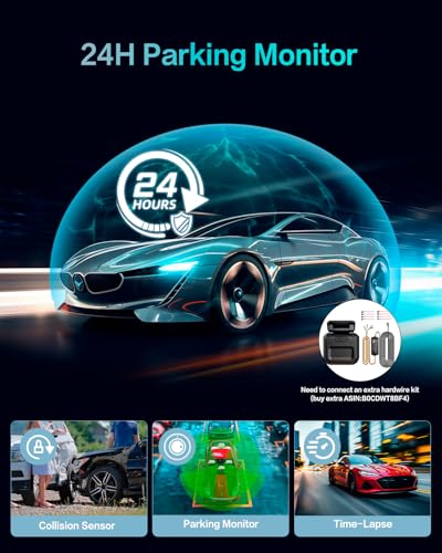360° View 4K 2160P Dash Cam Front and Rear
