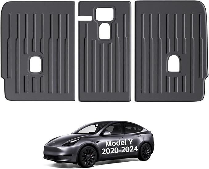 2nd Row Seatback Protector Compatible with Tesla Model Y 2020-2024 5 Seat Back Seat Cover All Weather Cargo Liner Model Y Accessories | Custom Fit Trunk Protection (3PCS Backrest Protector)