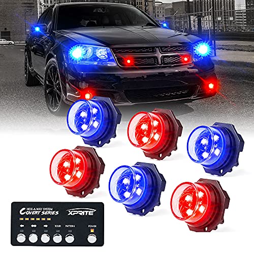 Multi Color LED Hideaway Strobe Lights Kit (6 Count)