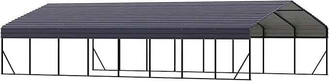 Heavy Duty Metal Carport 20x40 FT Galvanized Steel Carport Shelter for 4 Car Extra Large Canopy for Dual Vehicle, RV Boat Storage All Weather Protection Garage Party Tent (20x40 FT)