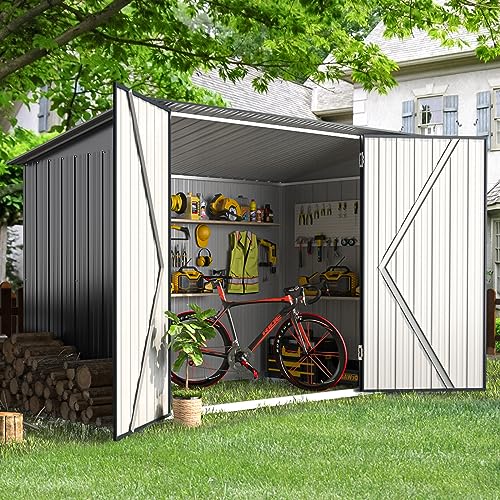 3' x 6' Waterproof Metal Lean to Bike Storage Shed