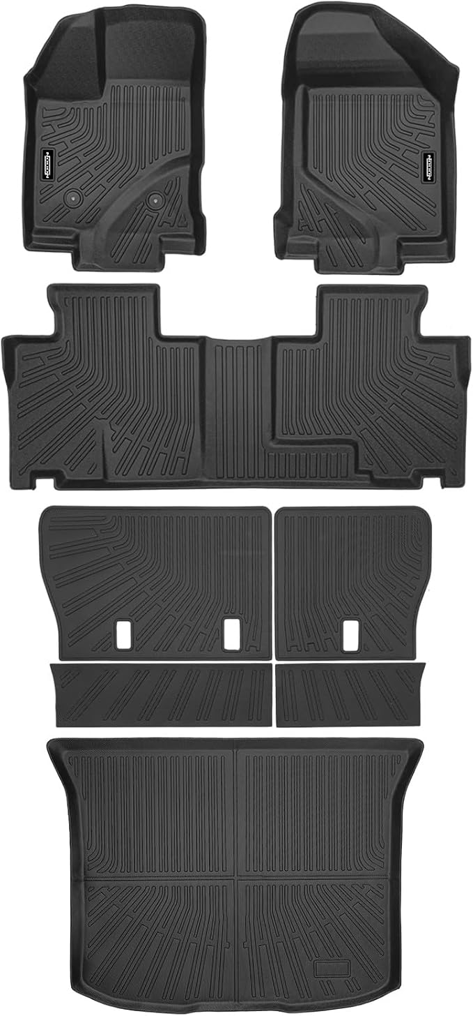 Custom Fit Floor Mats for 2007-2014 Ford Edge/2007-2015 Lincoln MKX, All Weather TPE Floor Liners with Trunk Mat & Backrest Protectors, Odorless Full Set Interior Accessories