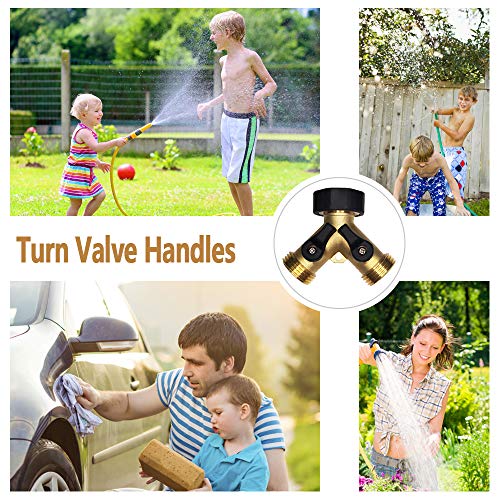 Hose Splitter 2 Way Brass Y Valve +3