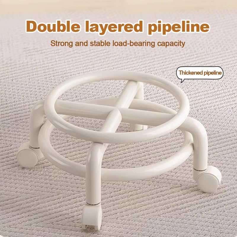 Low Rolling Stool with Wheels