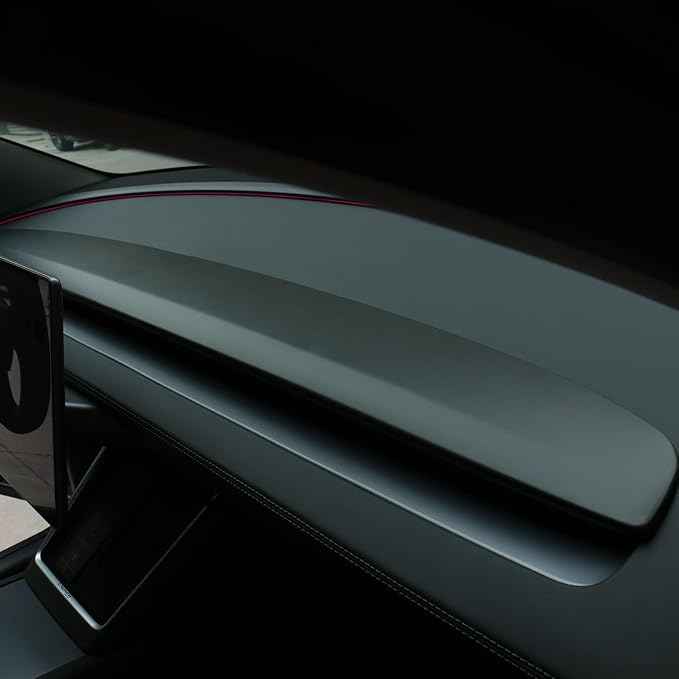 Goodangie00 4Pcs ABS Center Console Dashboard Cover Wrap Interior Accessories Compatible with 2025 2026 Tesla Model Y Juniper Accessories(Matte Black)