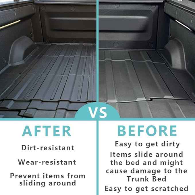 BestEvMod for Rivian R1T Truck Bed Mat Liner Foldable Accessories Pickup Heavyweight Bed Mat All-Weather Protection Compatible with Rivian R1T 2026 2025 2024 2023 2022 Accessories
