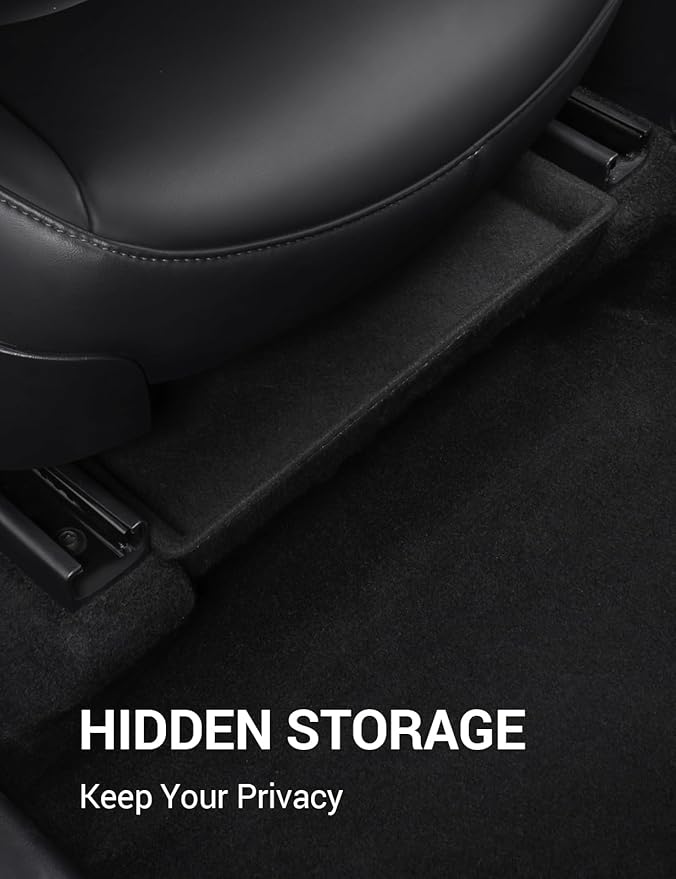 Motrobe 2PCS Tesla Model Y Under Seat Storage Box Organizer Underseat Hidden Tray with Lid for 2020-2024 Model Y Interior Accessories