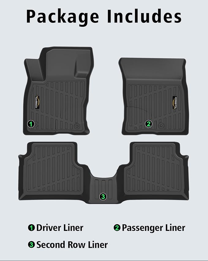 Floor Mats Custom for Ford Maverick 2022-2025 2026 Gas (Not for Hybrid) All Weather TPE Rubber Protection Front & Rear Row Anti-Slip Automotive Floor Liners for Maverick 2025 Accessories, Black