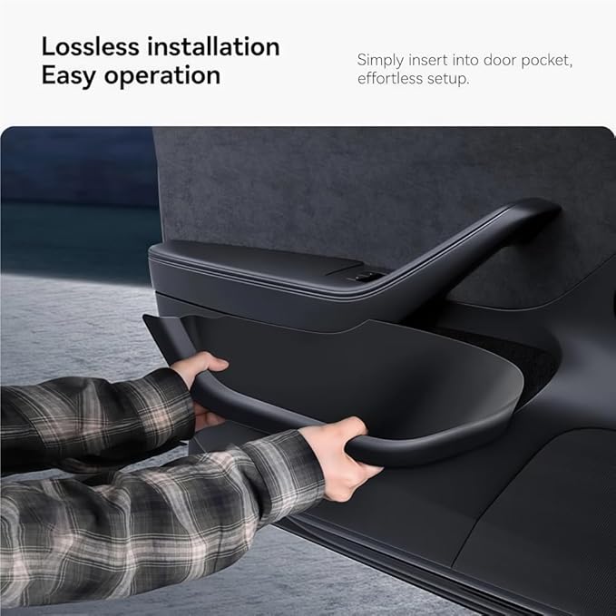 GGCLIMAX Car Organizers And Storage Compatible with Tesla Model 3 Y Highland Juniper TPE Car Door Side Storage Box Front And Rear Door Organizer Tray Accessories(Compatible with Juniper Front Door)