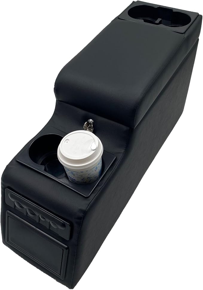 Truck Center Console Truck Seat/Bench Organizer for Jeep CJ5 1976-1983,Jeep CJ7 1976-1986,Jeep Wrangler(YJ) 1987-1995 (Black)