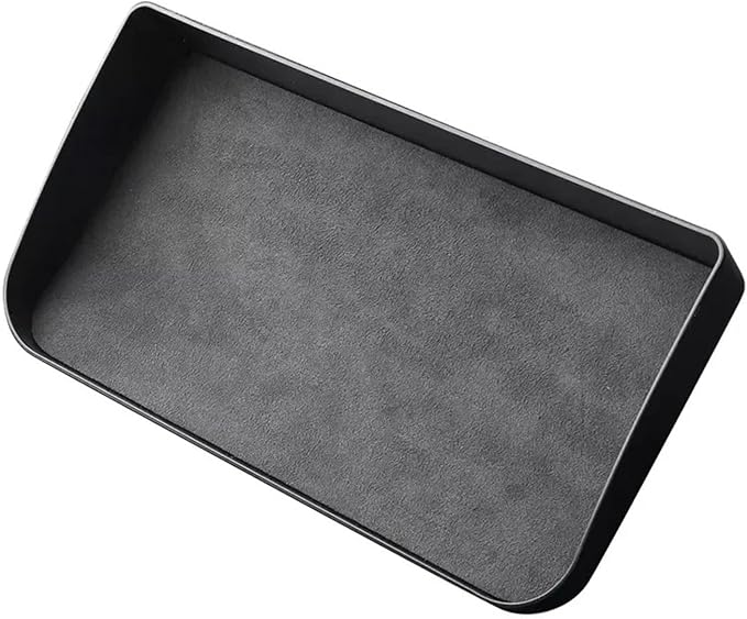 Dashboard Storage Box Central Control Suede Instrument Storage Compatible For Tesla Model 3 Highland 2024 Modification Interior Accessories(Titanium grey)