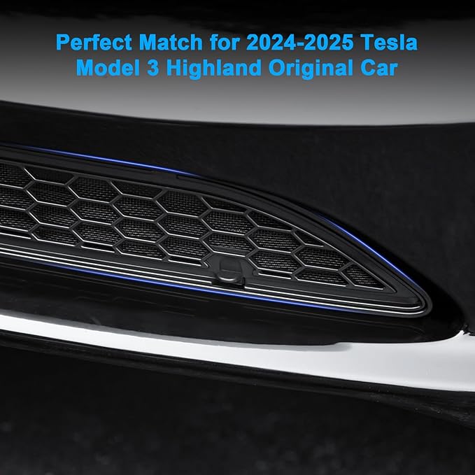 Grille Mesh Inserts for New Tesla Model 3 Highland Front Air Inlet Vent Grille Cover Replacement for Tesla Model 3 2024 2025 Accessories (Not fit with Front Camera Version)