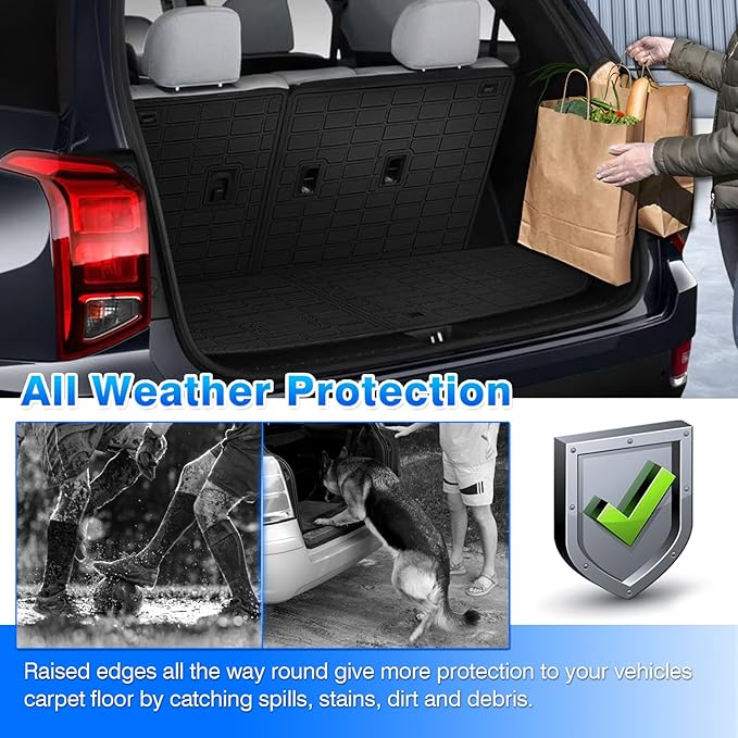 Floor Mats for Hyundai Palisade 2020-2025, Trunk Mat with Back Seat Cover for Palisade Accessories, All Weather Cargo Liner 3 Rows Full Set Carpet Protection