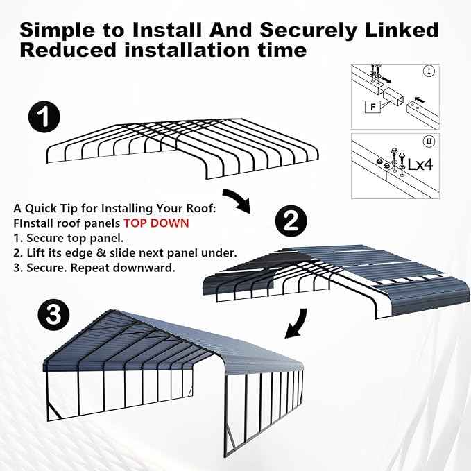 Heavy Duty Metal Carport Galvanized Steel All Weather Carport Canopy with Anchor Kit for RV Boat Truck Tractor Garage Shelter in 10x20 12x20 20x20 20x30 20x40 FT Easy Assembly Carports Kit (20x40 FT)