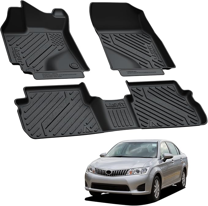 LASFIT Precision-Trimmed Floor Mats Fit for Toyota Corolla/Matrix 2009-2013/Pontiac Vibe 2009 2010, All-Weather Protection TPE 1st & 2nd Row Car Liners for Toyota Accsessories, Easy to Clean, Black
