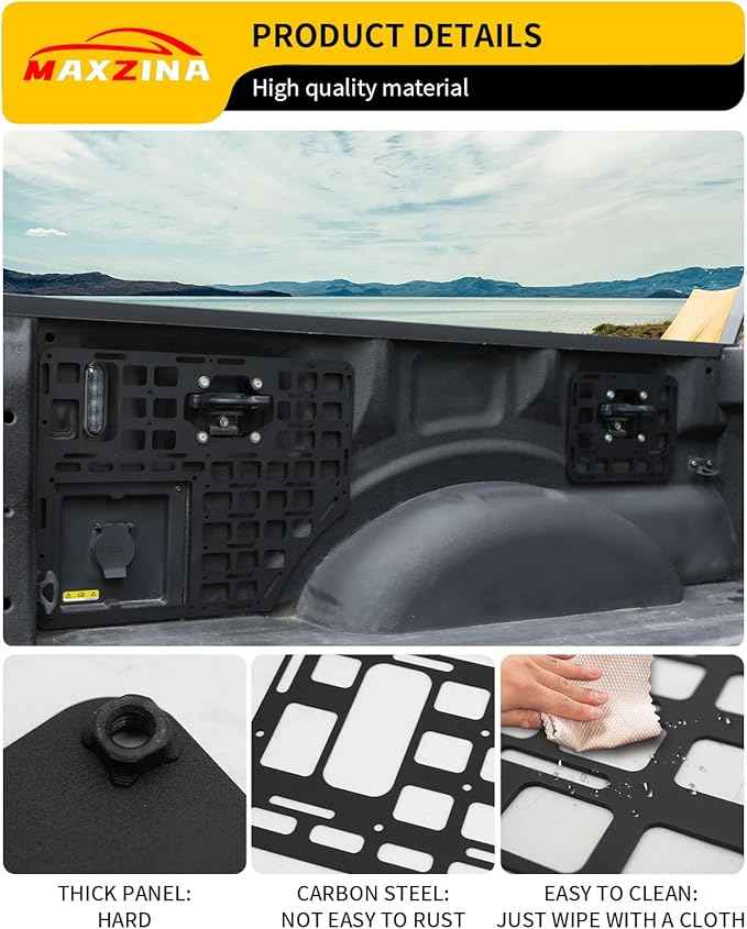 Side Bed Panel Compatible with 2015-2026 Ford F150 Side Molle Panel 5.5FT 6.5FT Truck Bed Panel Rear Cargo Storage Shelf for 2025 Ford F-150 Accessories (Side Bed Panel)