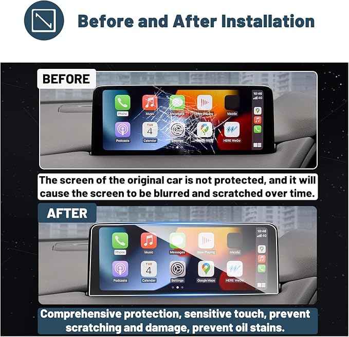 Ruiya 2025 CX5 Screen Protector for Mazda CX5 2025 Accessories 9HD Anti-glare Scratch Tempered Glass Compatible with 2021 2022 2023 2024 2025 Mazda CX5(10.25")