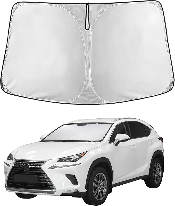 EcoNour Windshield Sun Shade for Lexus NX 2015-2021 | Front Window Sunshade | Foldable Car Sun Protector | Blocks UV Rays & Keeps Interior Cooler
