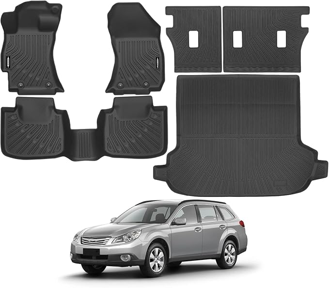 Custom Fit Floor Mats for 2015-2019 Subaru Outback & Legacy, All Weather TPE Floor Liners with Trunk Mat & Backrest Protectors, Odorless Full Set Interior Accessories