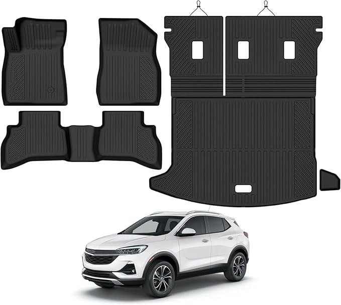 Custom Fit Floor Mats for Buick Encore GX 2020-2026(Only Fit AWD), All Weather TPE Floor Liners with Trunk Mat & Backrest Protectors, Odorless Full Set Interior Accessories