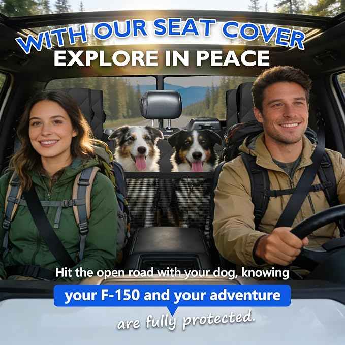 Truck Back Seat Extender for Dogs for F150, RAM 1500, Headrest Protection Hard Bottom Truck Car Seat Cover for Dogs Backseat Waterproof Dog Hammock for Full Size Crew Cab Trucks