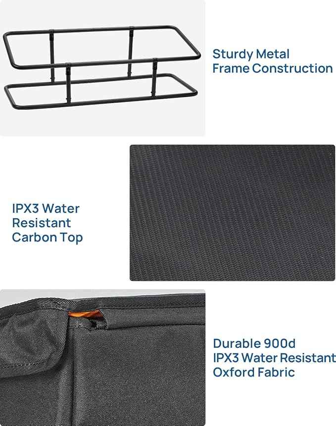 JOYTUTUS Truck Bed Cargo Box Organizer for Pickup, Truck Bed Cargo Bag, Storage Organizer Carrier Accessories for Groceries, Golf, Easily Slide in and Out, Easy Access