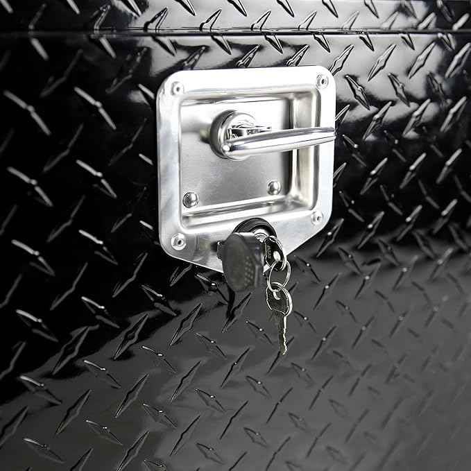 36 Inch Heavy Duty Aluminum truck tool boxes for bed of truck, Waterproof Square Truck Storage Organizer Chest for Pick Up Truck Bed, RV Trailer with T-Handle Lock & Keys(36"×17.1"×17.9")