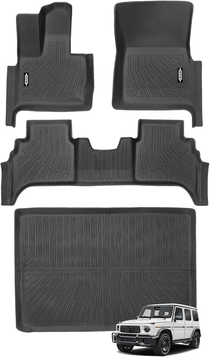 Custom Fit Floor Mats for Mercedes-Benz G Class/G550/G580/AMG G63 SUV 2019-2025 2026, All Weather TPE Floor Liners with Trunk Mat, Odorless Full Set Interior Accessories