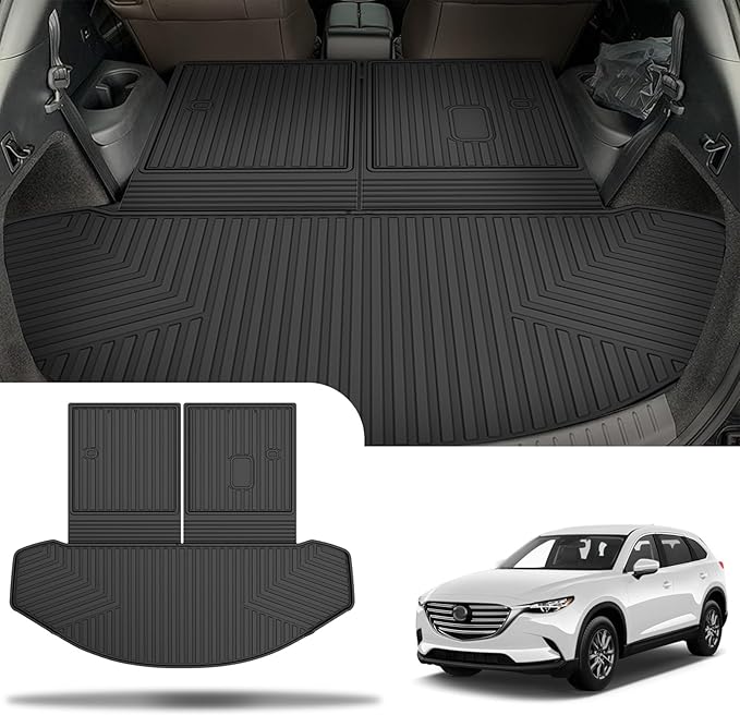 for 2016-2023 CX-9 Cargo Liner | Aomsazto Custom Fit Cargo Liner for Mazda CX9 2016-2020 2021 2022 2023 Trunk Liner Trunk Cargo Mat CX9 Accessories