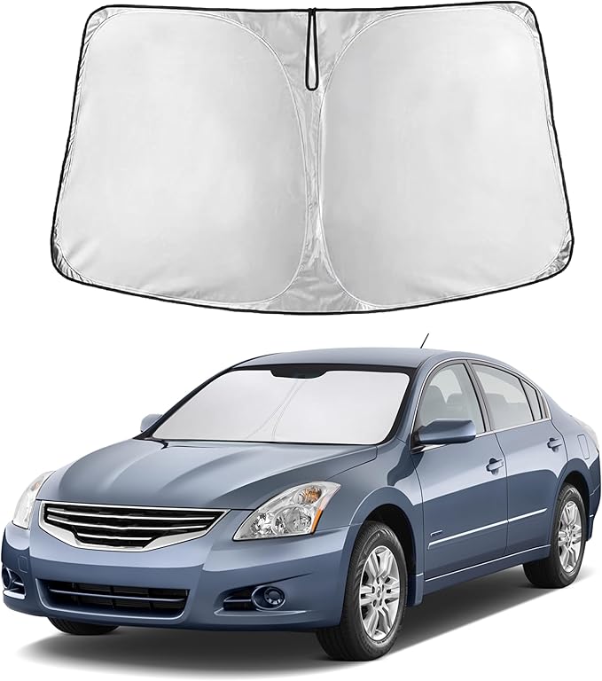 EcoNour Windshield Sun Shade for Nissan Altima 2007–2012 | Front Window Sunshade | Foldable Car Sun Protector | Blocks UV Rays & Keeps Interior Cooler