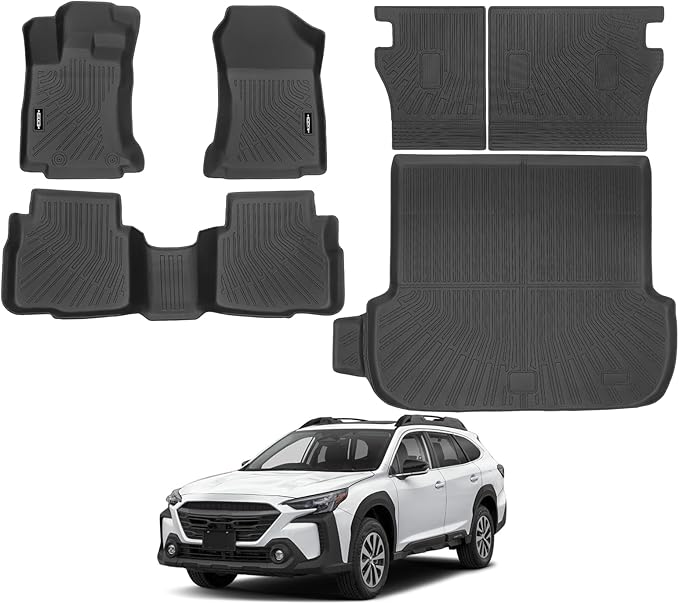 Custom Fit Floor Mats for 2020-2025 Subaru Outback, All Weather TPE Floor Liners with Trunk Mat & Backrest Protectors, Odorless Full Set Interior Accessories