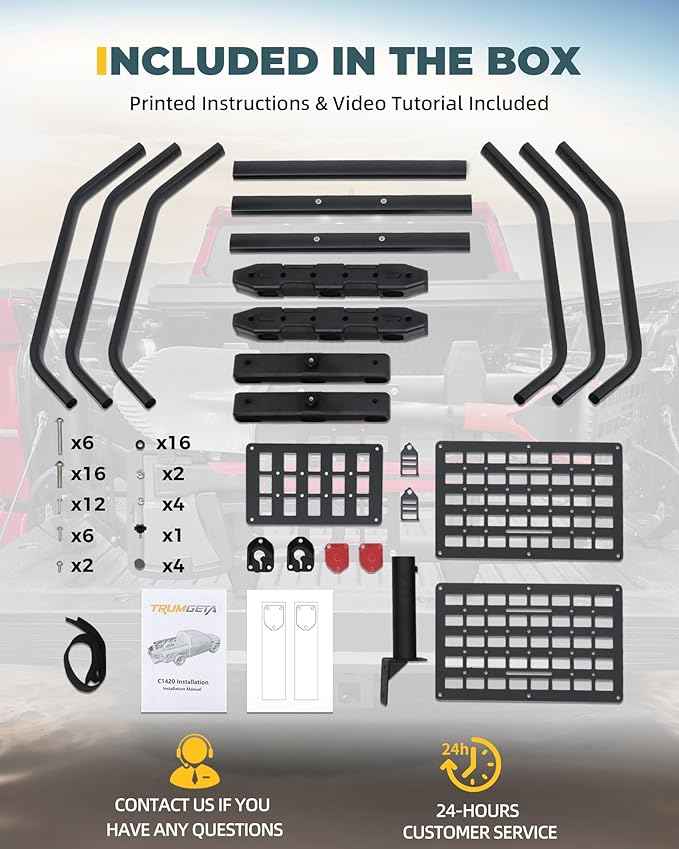 Truck Bed Extender Fit for 2015-2022 Chevrolet Colorado & GMC Canyon, 2022-2026 Hyundai Santa Cruz & Ford Maverick, 2011-2026 Ford Ranger, Upgraded Tailgate Extender with MOLLE Panel