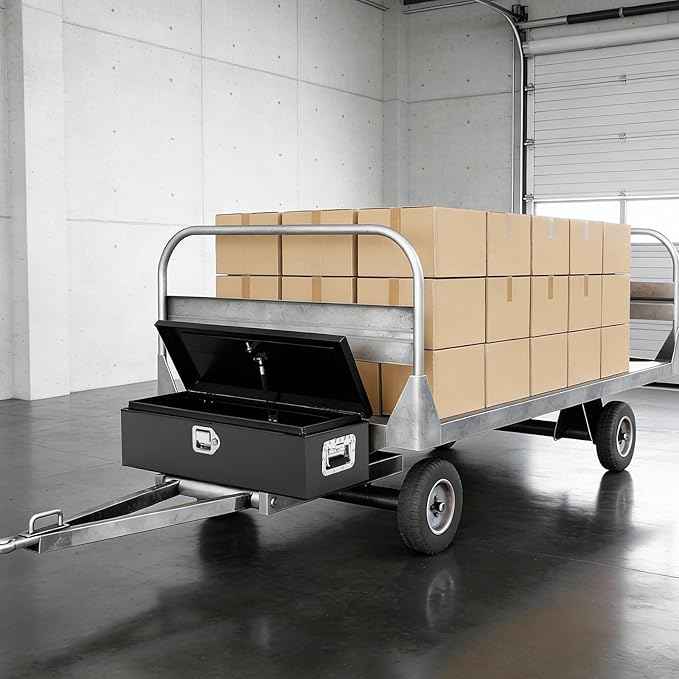 Heavy Duty Steel Metal Tool Box 30" for Truck Bed, Locking Plate Crossbed Storage Chest with Gas-Strut Assisted Lid, Weather-Resistant Truck Bed Tool Box for Pickup, Trailer, RV