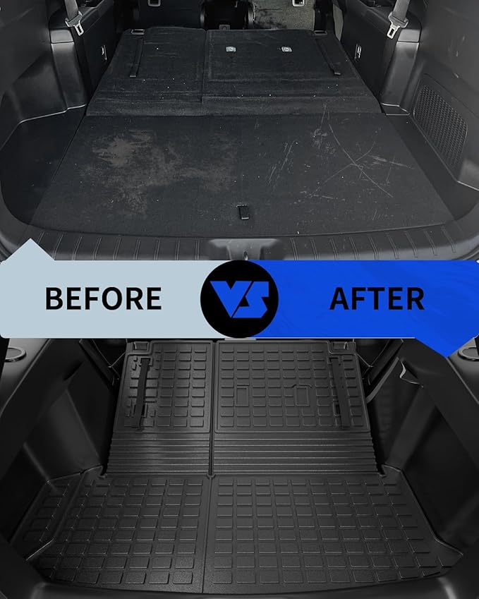 Rongtaod Carpeted Floor Mats Compatible with 2024 2025 2026 Toyota Grand Highlander 7&8 Seats Trunk Mat Cargo Mat Back Seat Cover Grand Highlander Accessories (Trunk Mat with Backrest Mat+Floor Mats)