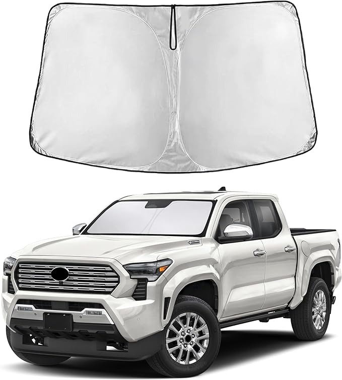 EcoNour Windshield Sun Shade for Toyota Tacoma 2024–2026 | Front Window Sunshade | Foldable Car Sun Protector | Blocks UV Rays & Keeps Interior Cooler