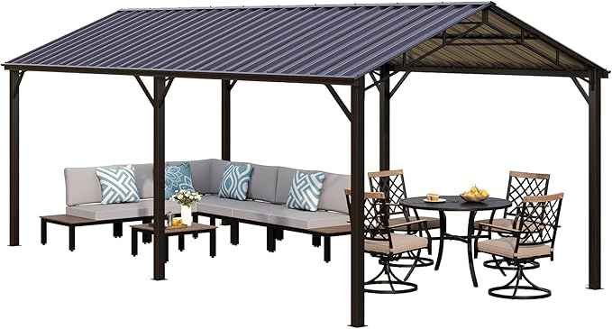 MFSTUDIO Carport 10x20 ft, Outdoor Heavy Duty Metal Shed Carports, Metal Garage Car Shelter Shade Car Port with Galvanized Roof, Frame and Bolts for Cars, Truck and Boats