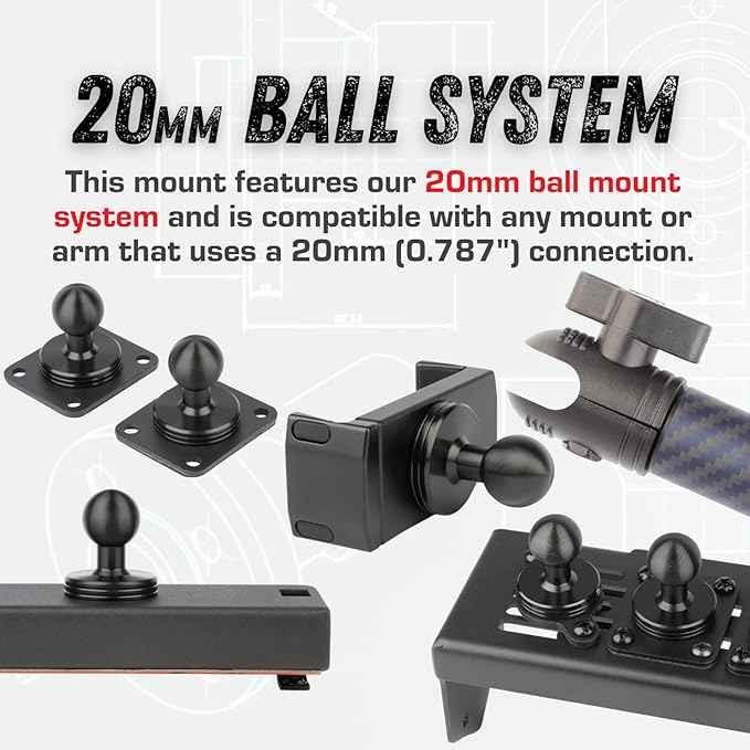 Bulletpoint RubiGrid Dash Mount Platform Phone Holder for 2018-2023 Wrangler JL (NOT 4xe) + 2020-2023 Gladiator - Jeep Compatible Multi-Device Mount