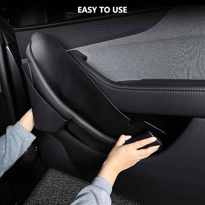 Door Storage Organizer Set for Tesla Model Y Juniper 2025 2026, 4 Pieces, Front & Rear Door Pocket Trays