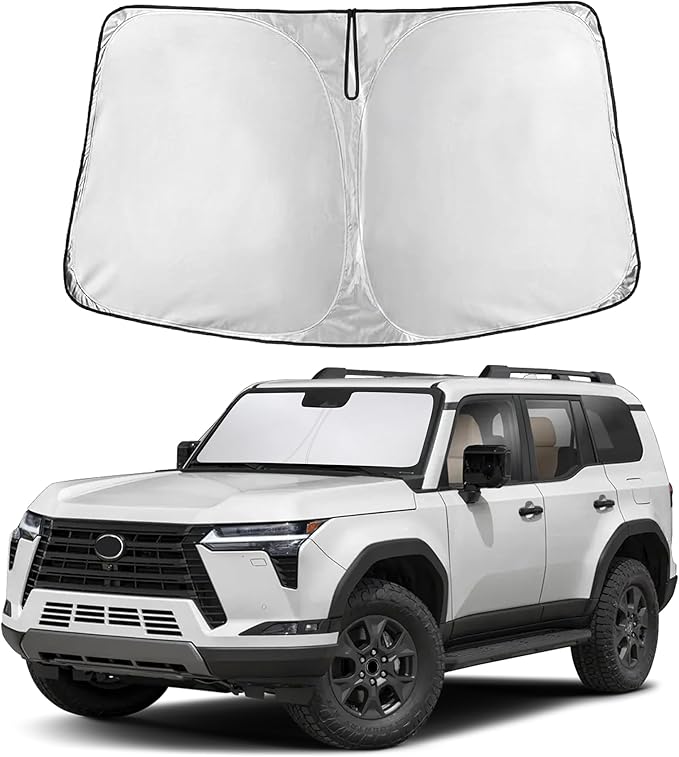 EcoNour Windshield Sun Shade for Lexus GX 550 2024–2025 | Front Window Sunshade | Foldable Car Sun Protector | Blocks UV Rays & Keeps Interior Cooler