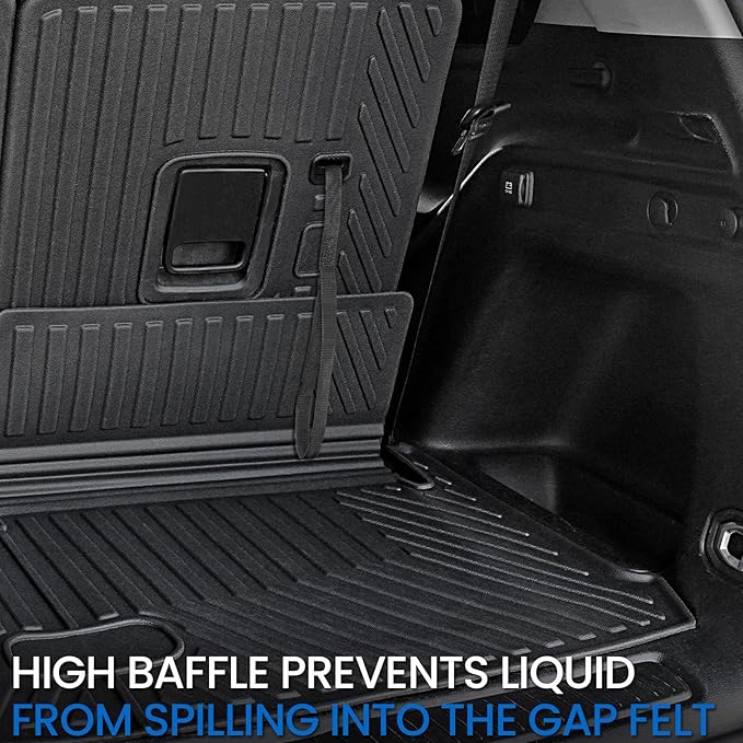 Floor Mats Cargo Mat for 2021-2025 2026 Jeep Grand Cherokee L w/Captain Chair (Only for 6-Seater w/o 2nd Row Armrest), All Weather TPE Trunk Cargo Liner Car Accessories (L | Floor Mats Set)