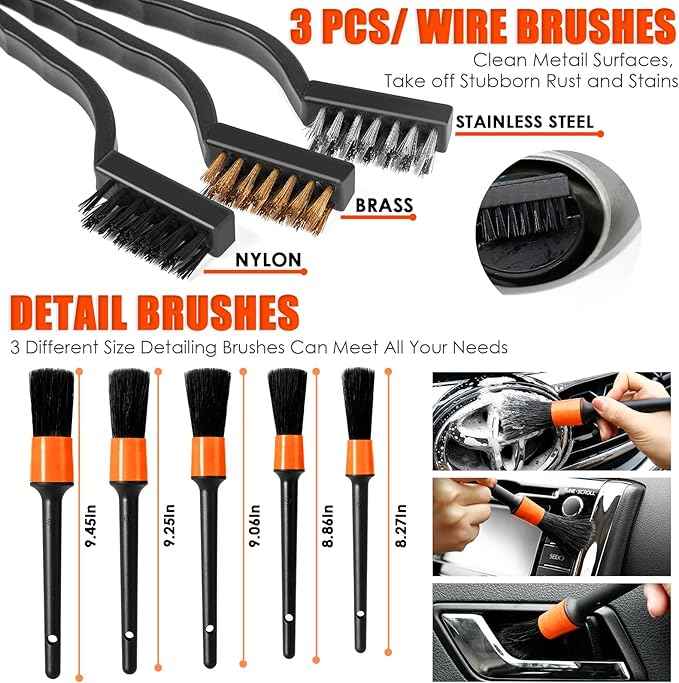 Viewsun 20PCS Car Cleaning Kit, Car Interior Detailing Kit with High Power Handheld Vacuum, Auto Detailing Drill Brush Set, Cleaning Gel, Complete Car Wash Kit Supplies for Deep Cleaning