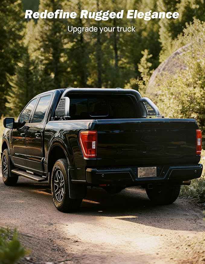 JOYTUTUS Roll Bar for Full-Size Truck Adjustable Chase Rack Pickup Sport Bar Compatible with F150, F250, F350, Silverado, Sierra, Ram 1500 2500 3500, Not fit Mid- Size