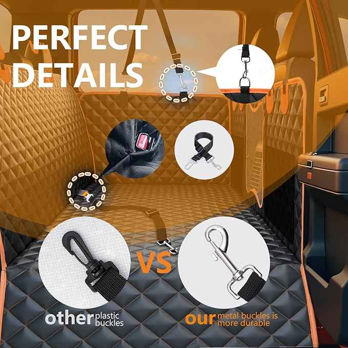 Back Seat Extender for Dogs,Car Seat Protector,Dog Car Seat Cover for Back Seat with Hard Bottom Holds 500 lbs,Waterproof Extender for Dogs,Pet Bed for Full Size F150/RAM1500/Silverado Crew Cab Pickup