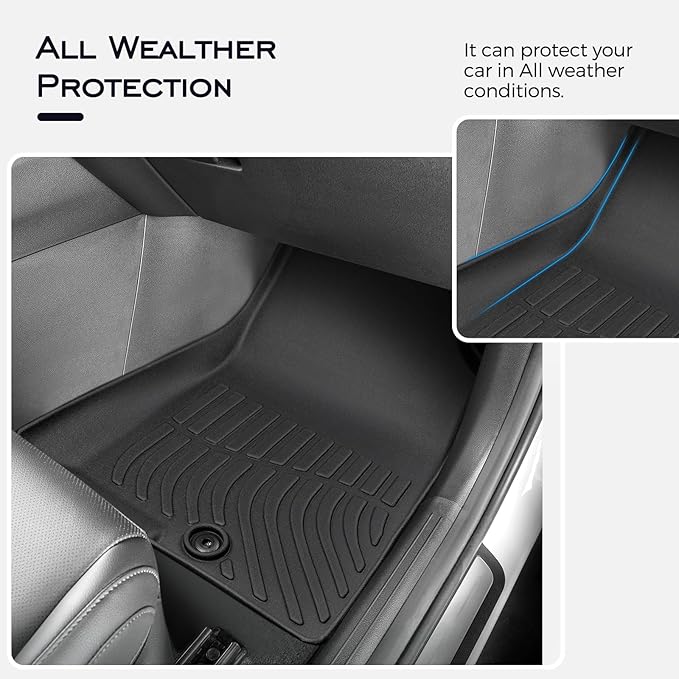 for Kia Sportage Floor Mats & Cargo Liner with Back Seat Cover Protector 2023 2024 2025 2026 (Not Hybrid) All Weather Waterproof TPE Rubber Floor Mats